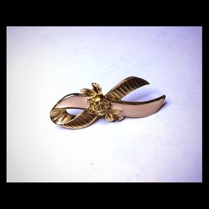 Vintage Avon Rose Ribbon Brooch